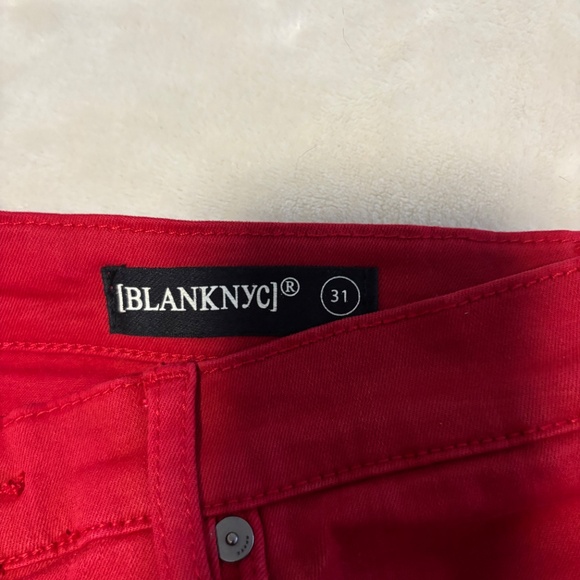 NWT BlankNYC high-rise skinny jeans, red, size 31 - Picture 4 of 6